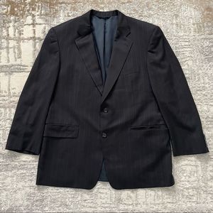 Men's Black Pinstripe Blazer